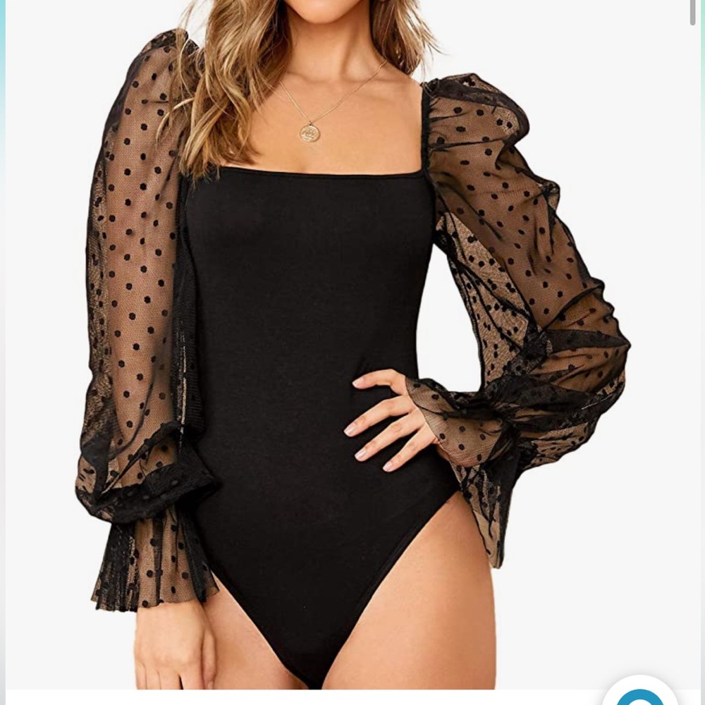 Women’s Lace Polka Dot Bodysuit